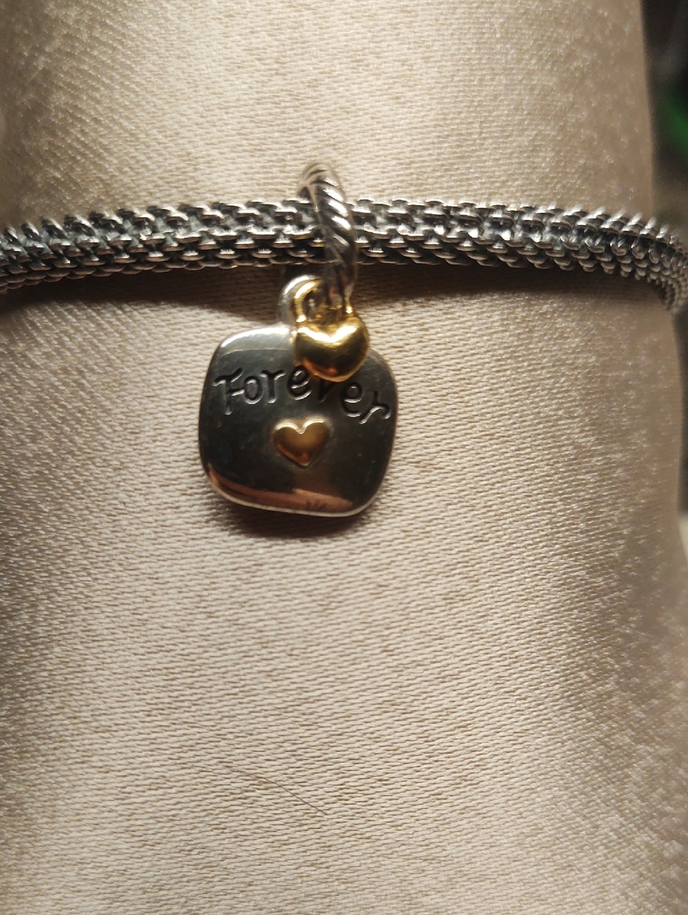 Brighton Friends Forever Charm Two Tone Silver And Gold Dangle Heart - Picture 3 of 8
